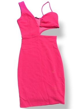 Fashion Nova Hot Pink Cutout Mini Dress